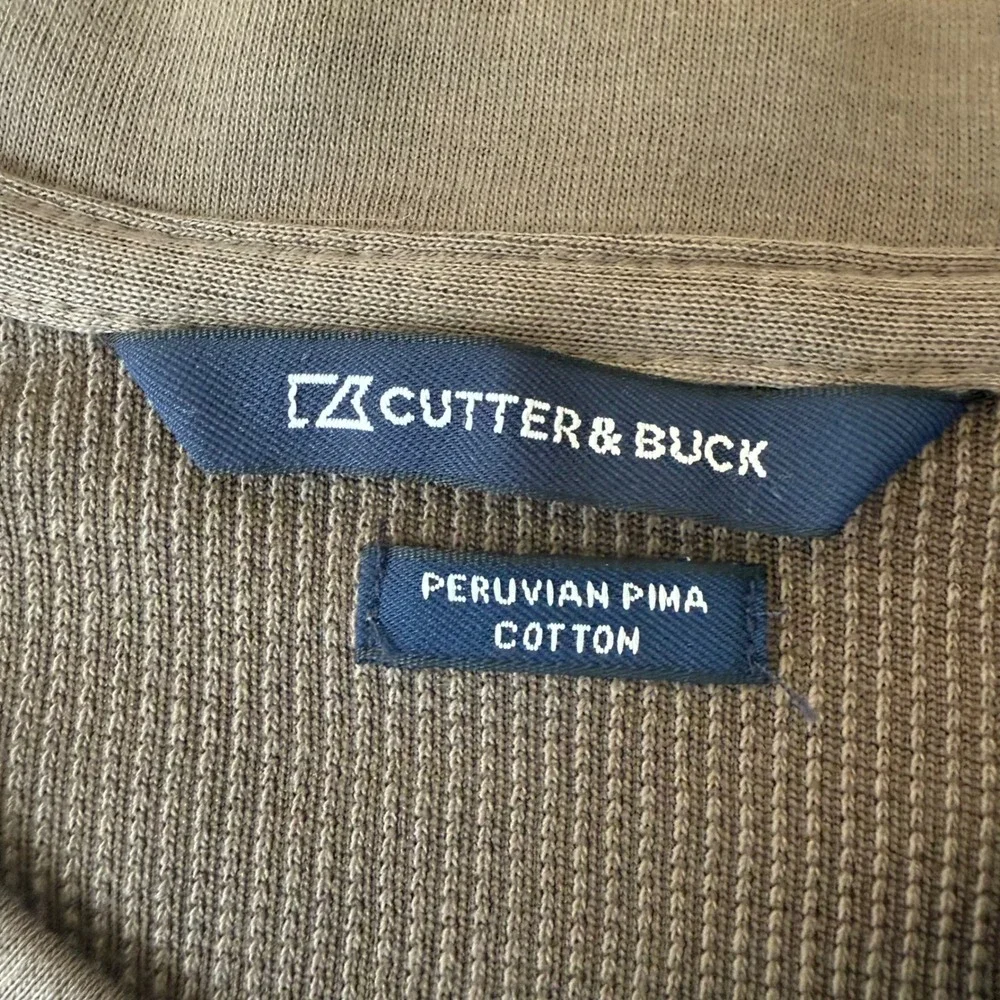 Cutter & Buck Peruvian Pima Cotton V-Neck Pullover Sweater Mens‎ M Olive Brown
